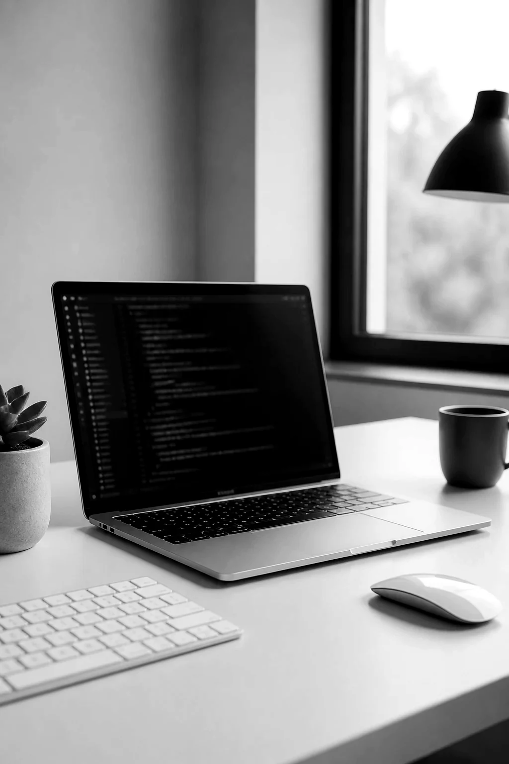Modern minimalist laptop for mobile and wireless coding
